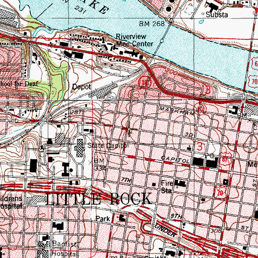 Topographic Map of Capitol View United Methodist Church, AR