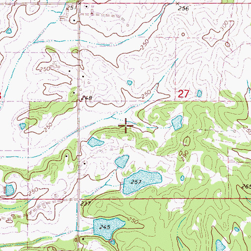 Topographic Map of Moore Lake Dam, MS