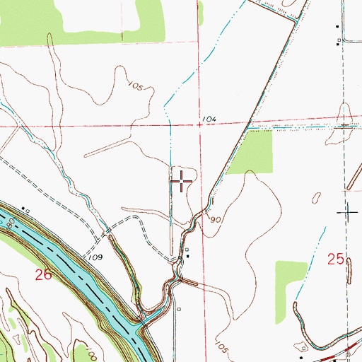 Topographic Map of Herron Brothers Lake Dam, MS