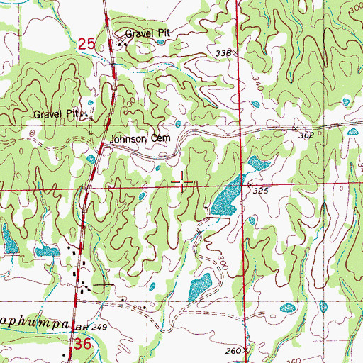 Topographic Map of Edmund Hooker Lake Dam, MS