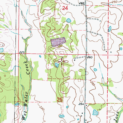 Topographic Map of Britt Farm Lake Dam, MS