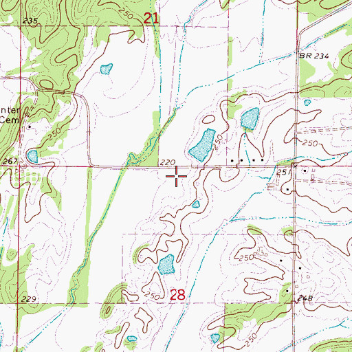 Topographic Map of P E Moore Pond Dam, MS