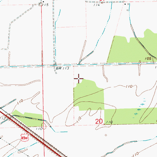 Topographic Map of Hill and Sons Lake Dam, MS