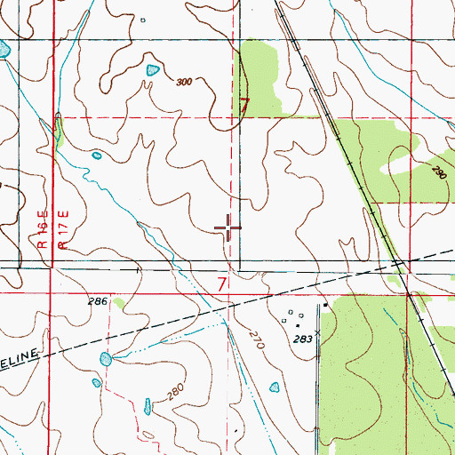 Topographic Map of Dawkins Lake Dam, MS