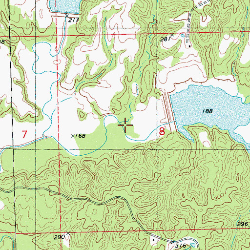 Topographic Map of Black Watershed Y-36-53 Dam, MS