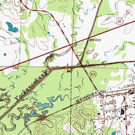 Topographic Map of Weir Lagoon Dam, MS
