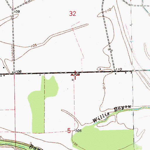 Topographic Map of Sory and Towery Lake Dam, MS