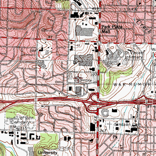 Topographic Map of Doctors Hospital, AR