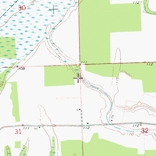 Topographic Map of Charles Rowland Lake Dam, MS