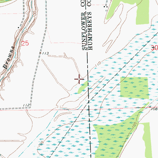 Topographic Map of Myers Lake Dam, MS