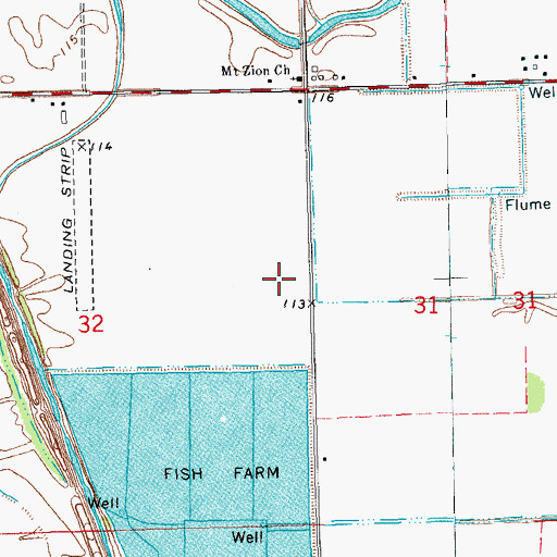 Topographic Map of L and W Catfish Ponds Dam, MS