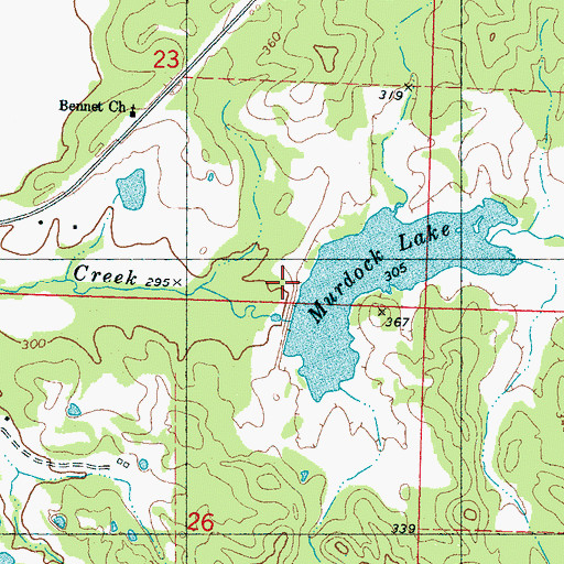 Topographic Map of Abiaca Watershed Y-34-9 Dam, MS