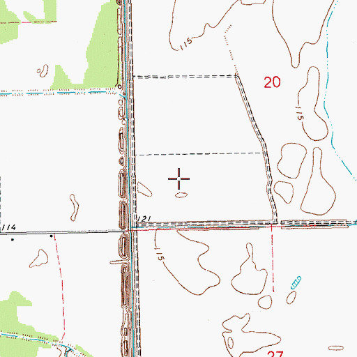 Topographic Map of James and Bobby Dycus Pond Dam, MS