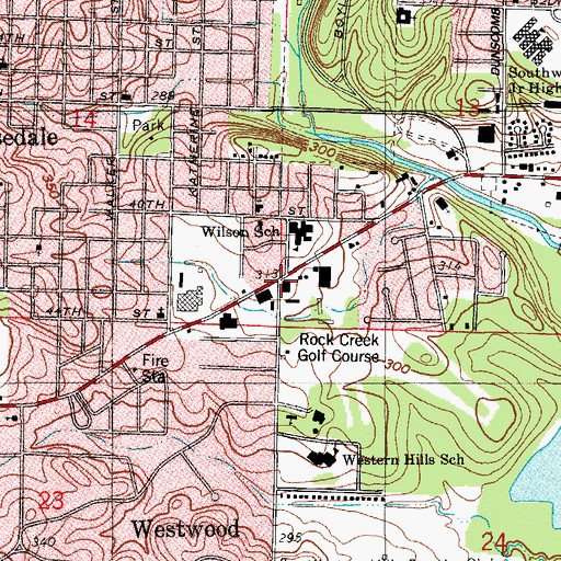 Topographic Map of Douglasville, AR