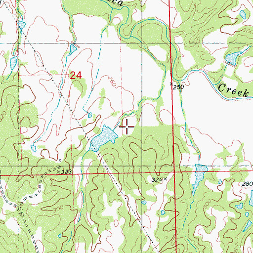 Topographic Map of Abiaca Watershed Y-34-38 Dam, MS