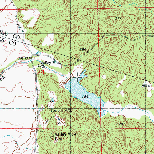 Topographic Map of Black Watershed Y-36-56 Dam, MS