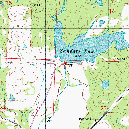 Topographic Map of Abiaca Watershed Y-34-8, MS