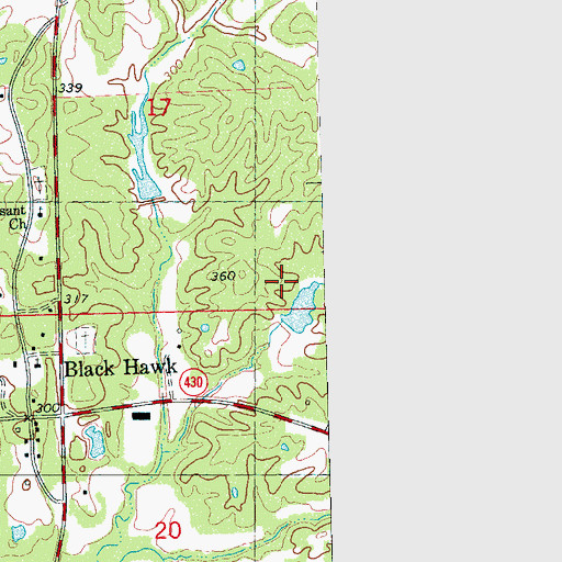 Topographic Map of Abiaca Watershed Y-34-29 Dam, MS