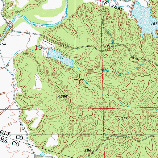 Topographic Map of Abiaca Watershed Y-34-45 Dam, MS