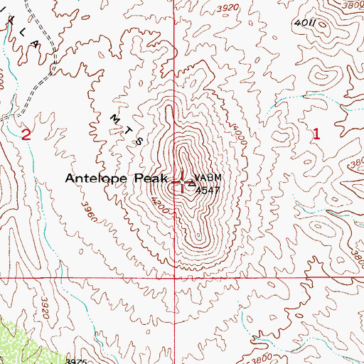 Topographic Map of Antelope Peak, AZ