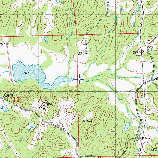 Topographic Map of Abiaca Watershed Y-34-10 Dam, MS