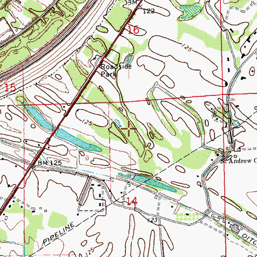 Topographic Map of Bledsoe Lake Dam, MS