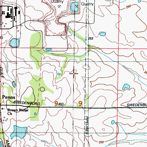 Topographic Map of Seitz Lake Dam, MS