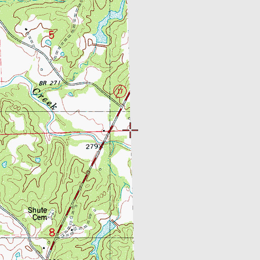 Topographic Map of Abiaca Watershed Y-34-7 Dam, MS