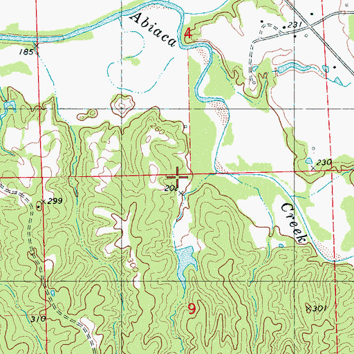 Topographic Map of Abiaca Watershed Y-34-43 Dam, MS