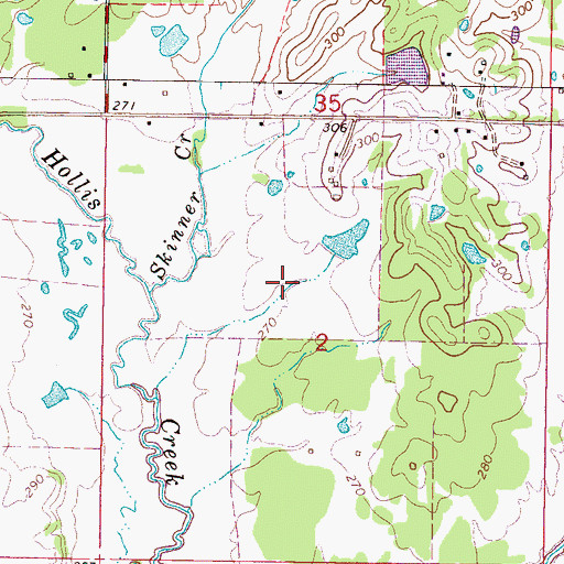 Topographic Map of Dodson Lake Dam, MS