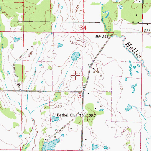 Topographic Map of Laughlin Lake Dam, MS