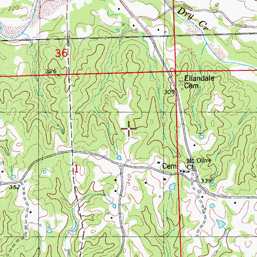 Topographic Map of Abiaca Watershed Y-34-25 Dam, MS