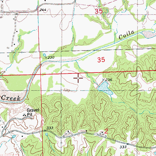 Topographic Map of Abiaca Watershed Y-34-23 Dam, MS