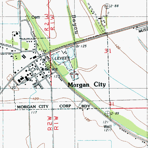 Topographic Map of E D Strains Pond Dam, MS