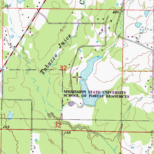 Topographic Map of Mitchell Lake Dam, MS