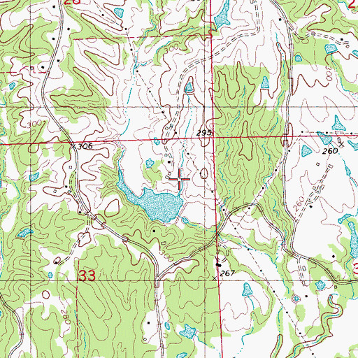 Topographic Map of Abiaca Watershed Y-34-3 Dam, MS