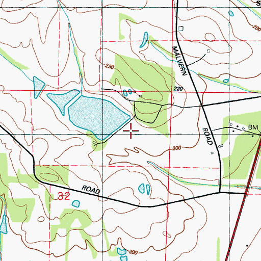 Topographic Map of Thomas Lake Dam, MS
