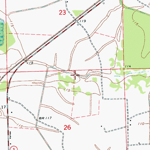 Topographic Map of Bobby Duncan Lake Dam, MS