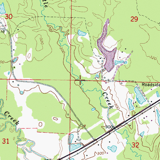 Topographic Map of Montford Lake Dam, MS
