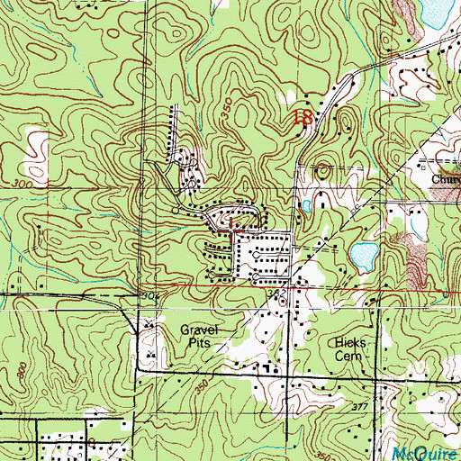 Topographic Map of Woodland Ridge, AR