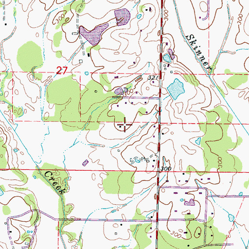 Topographic Map of Lyle Lake Dam, MS