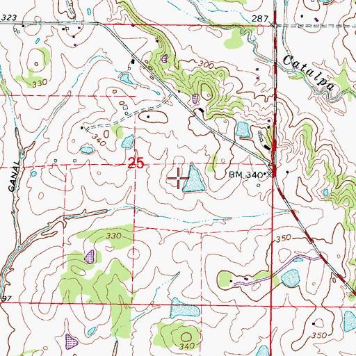 Topographic Map of Oakley Lake Dam, MS