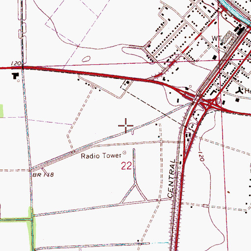 Topographic Map of Leland Lagoon Dam, MS