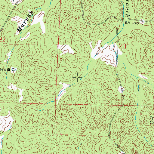Topographic Map of Hunting Club Lake Dam, MS