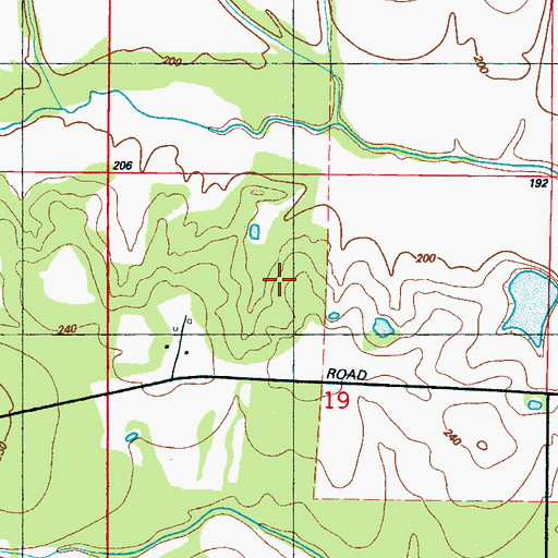 Topographic Map of Angus Farms Lake Dam, MS