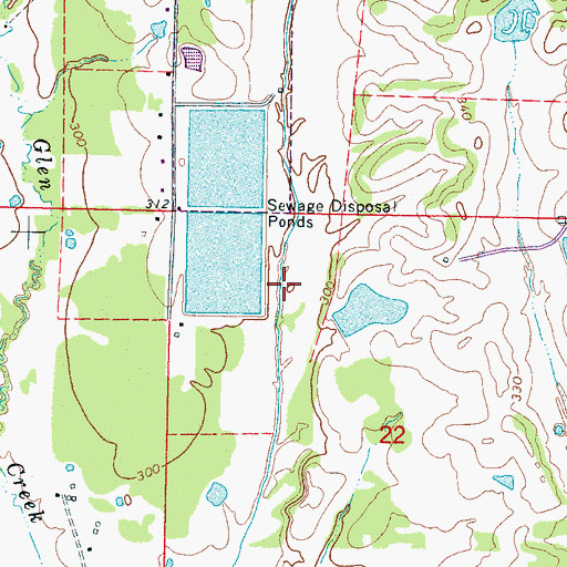 Topographic Map of Starkille Lagoon Dam, MS