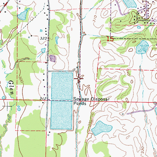 Topographic Map of Starkville Lagoon Dam, MS