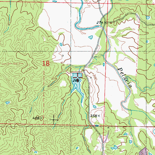 Topographic Map of Pelucia Creek Structure Y-33a-26 Dam, MS