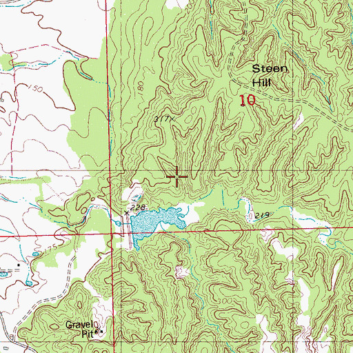 Topographic Map of Abiaca Watershed Y-34-12 Dam, MS