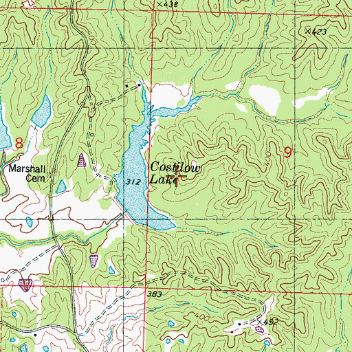 Topographic Map of Pelucia Watershed Y-33a-2 Dam, MS